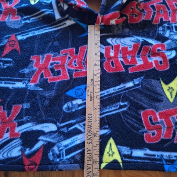 Star Trek Kids Handmade Fleece Hooded Poncho Starship Enterprise Logo - Picture 3 of 10